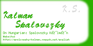 kalman spalovszky business card
